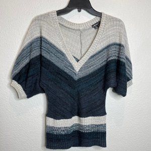 Takara Size Medium V-Neck Knit Sweater with Large Dolman Sleeves